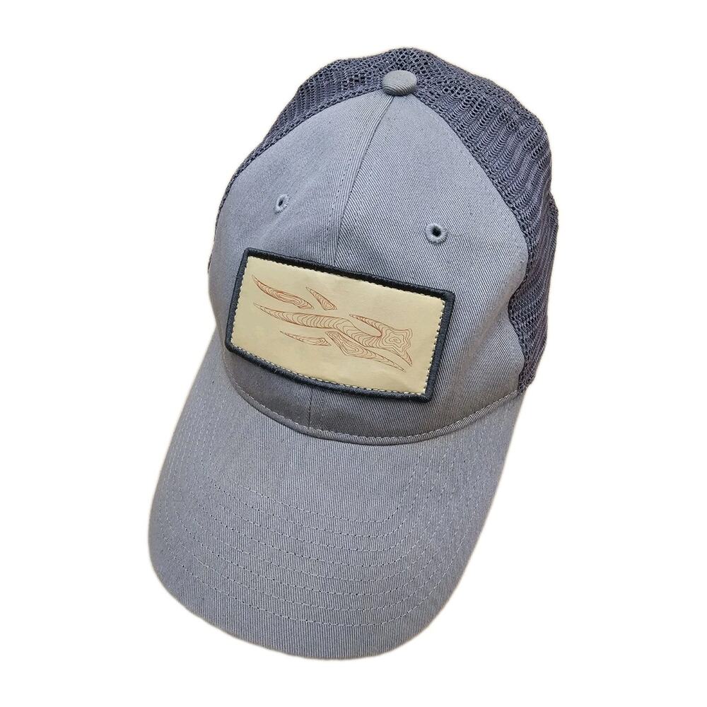 Sitka Gray Meshback Snapback Topo Logo Patch Trucker hat.
